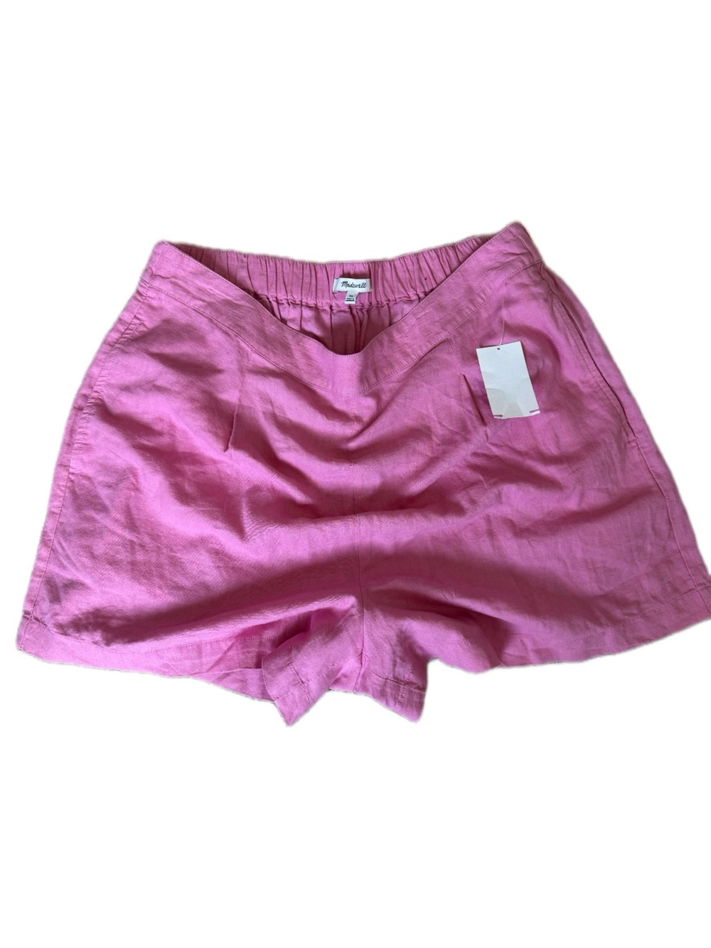 Madewell Pink Linen-Blend Elastic-Waist Women’s Shorts
